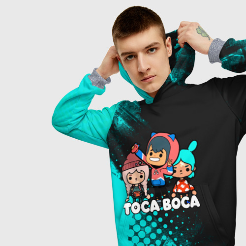 Мужская толстовка 3D Toca Boca Рита и Леон, цвет меланж - фото 5