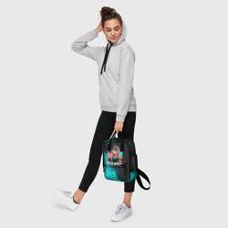 Рюкзак с принтом Toca Boca Рита и Леон для женщины, вид на модели спереди №4. Цвет основы: белый