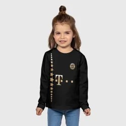 Детский лонгслив 3D Bayern Lewandowski Black Theme - фото 2