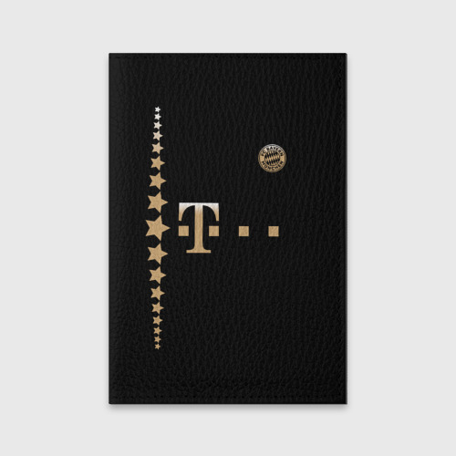 Обложка для паспорта матовая кожа Bayern Lewandowski Black Theme, цвет бирюзовый