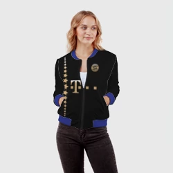 Женский бомбер 3D Bayern Lewandowski Black Theme - фото 2
