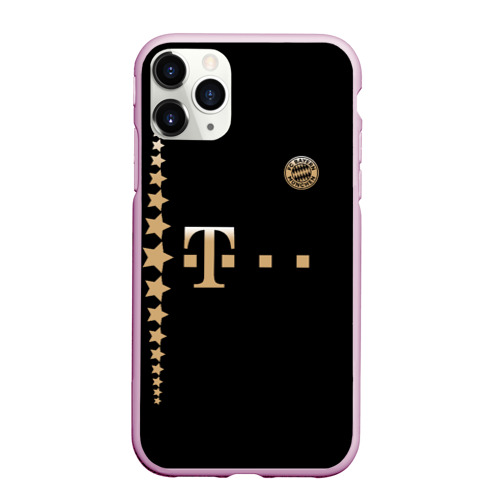 Чехол для iPhone 11 Pro матовый Bayern Lewandowski Black Theme, цвет розовый