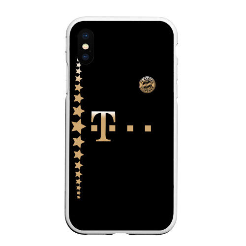 Чехол для iPhone XS Max матовый Bayern Lewandowski Black Theme