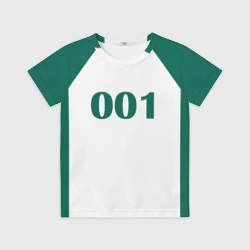 Детская футболка 3D Как в Игре в Кальмара. Форма игрока 001 Дед, О Иль-нам