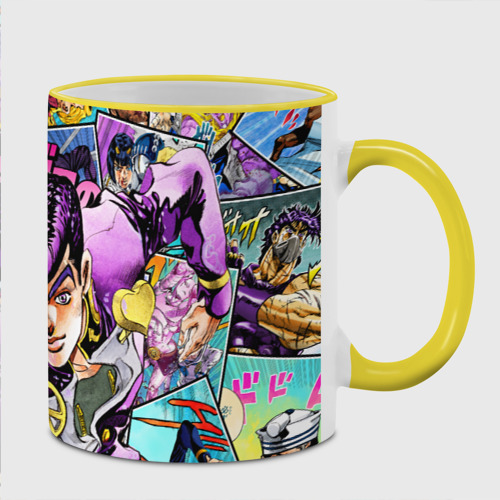 Кружка с полной запечаткой JoJo's Bizarre Adventure: Josuke, цвет Кант желтый