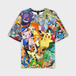 Мужская футболка oversize 3D Аниме, Покемоны все персонажи Pokemon