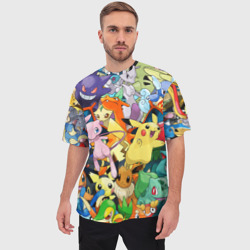 Мужская футболка oversize 3D Аниме, Покемоны все персонажи Pokemon - фото 2