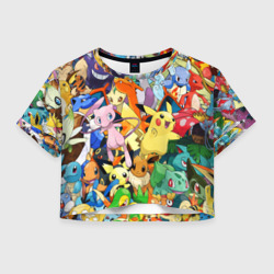 Женская футболка Crop-top 3D Аниме, Покемоны все персонажи Pokemon