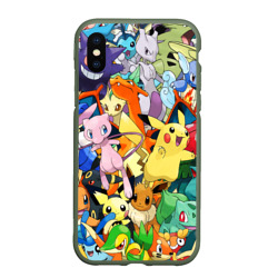 Чехол для iPhone XS Max матовый Аниме, Покемоны все персонажи Pokemon