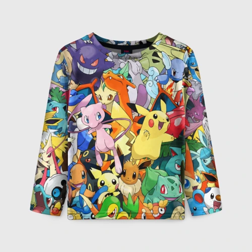 Детский лонгслив 3D Аниме, Покемоны все персонажи Pokemon