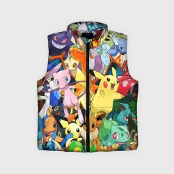 Детский жилет утепленный 3D Аниме, Покемоны все персонажи Pokemon