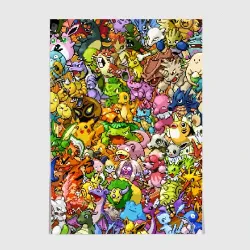 Постер Покемоны в пикселях pixel Pokemon
