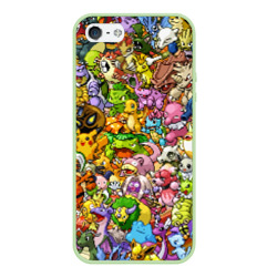 Чехол для iPhone 5/5S матовый Покемоны в пикселях pixel Pokemon