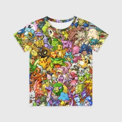 Детская футболка 3D Покемоны в пикселях pixel Pokemon