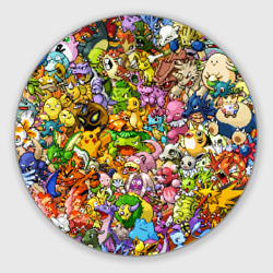Круглый коврик для мышки Покемоны в пикселях pixel Pokemon