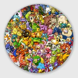 Круглый коврик для мышки Покемоны в пикселях pixel Pokemon