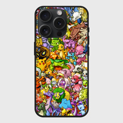Чехол силиконовый для Apple iPhone 15 Pro матовый Покемоны в пикселях pixel Pokemon