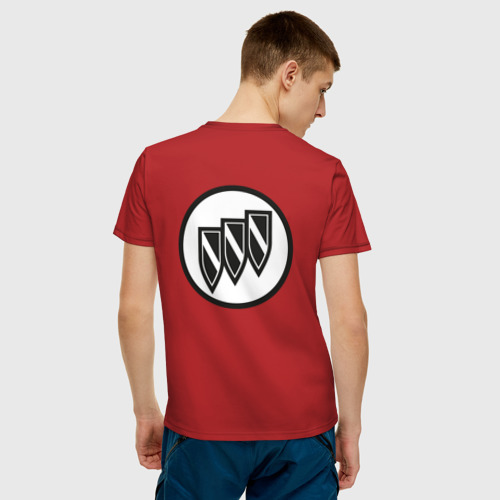 Мужская футболка хлопок Бьюик | Логотип (+спина), цвет красный - фото 4
