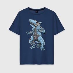 Женская футболка хлопок Oversize Metal shark - Cyberpunk - neural network