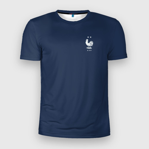 Мужская футболка 3D Slim с принтом Сборная Франции Мбаппе 10, вид спереди #2