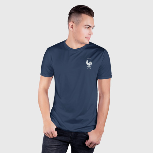 Мужская футболка 3D Slim с принтом Сборная Франции Мбаппе 10, фото на моделе #1