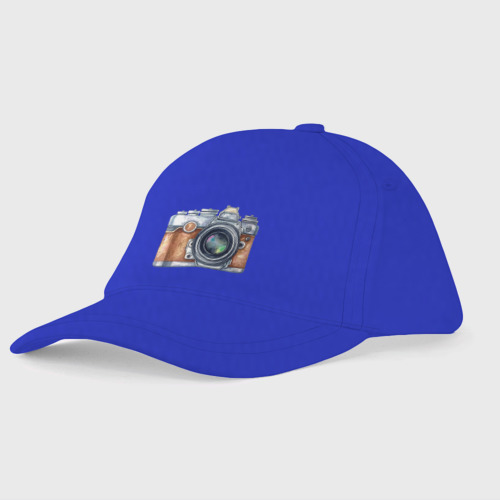 Детская бейсболка Ретро фотокамера, цвет синий