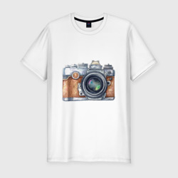 Мужская футболка хлопок Slim Ретро фотокамера