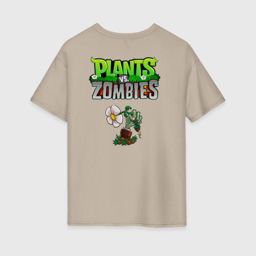 Женская футболка хлопок Oversize с принтом Water zombie, вид сзади #1