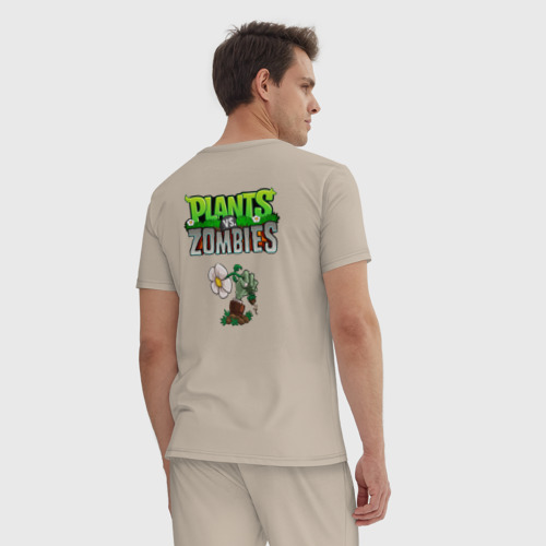 Мужская пижама хлопок с принтом Water zombie, вид сзади #2