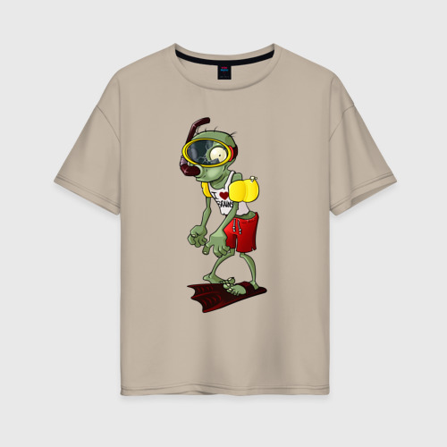 Женская футболка хлопок Oversize с принтом Water zombie, вид спереди #2