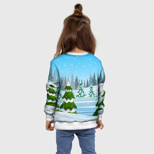 Детский свитшот 3D Новогодний Майнкрафт на коне на фоне зимнего леса, цвет 3D печать - фото 8