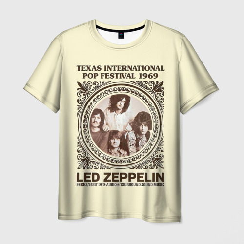 Мужская футболка 3D Led Zeppelin - Texas International Pop Festival 1969, цвет 3D печать