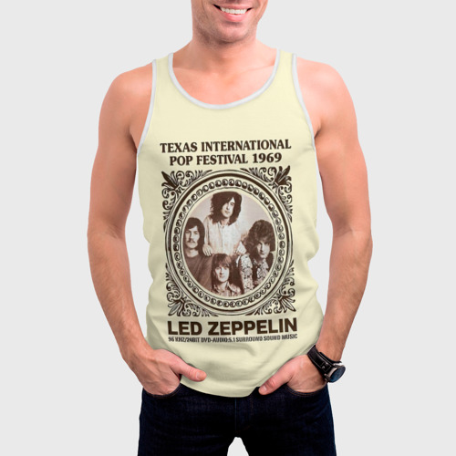 Мужская майка 3D Led Zeppelin - Texas International Pop Festival 1969, цвет 3D печать - фото 3