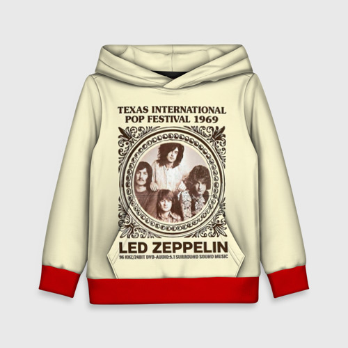 Детская толстовка 3D Led Zeppelin - Texas International Pop Festival 1969, цвет красный