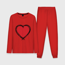 Мужская пижама с лонгсливом хлопок Doodle Heart