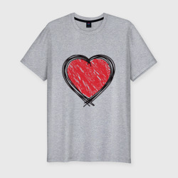 Мужская футболка хлопок Slim Doodle Heart