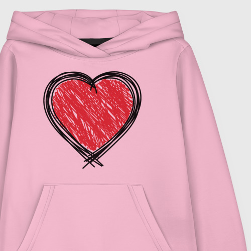 Детская толстовка хлопок Doodle Heart, цвет светло-розовый - фото 3