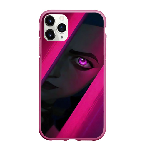 Чехол для iPhone 11 Pro Max матовый Jinx Arcane League of Legends, цвет малиновый