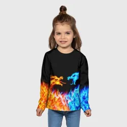 Детский лонгслив 3D Fire dragons огненные драконы - фото 2