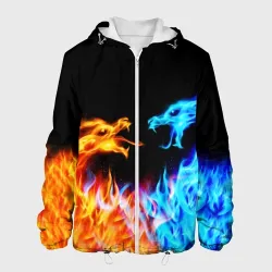 Мужская куртка 3D Fire dragons огненные драконы