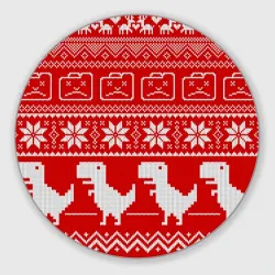 Круглый коврик для мышки Вязаный принт