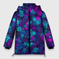 Женская зимняя куртка Oversize Неоновые снежинки