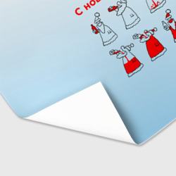 Бумага для упаковки 3D Дед Мороз пьет красное - фото 2