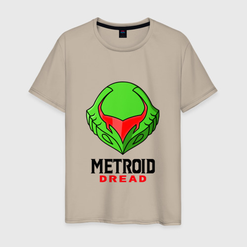 Мужская футболка хлопок Green Robo | Metroid Dread, цвет миндальный