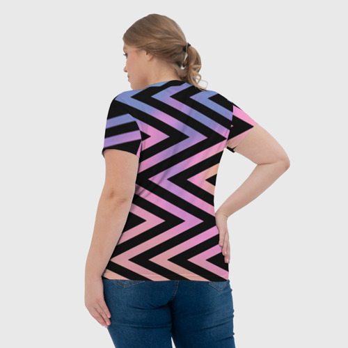 Женская футболка 3D HOLO ZIGWAVE | ГОЛОГРАФИЧЕСКИЙ ЗИГЗАГ, цвет 3D печать - фото 7