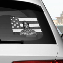 Наклейка с принтом USA ASAP для любого человека, вид спереди №2. Цвет основы: белый
