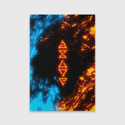 Обложка для паспорта матовая кожа Символы Ведьмака огонь и вода