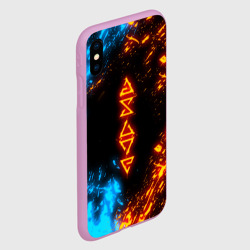 Чехол для iPhone XS Max матовый Символы Ведьмака огонь и вода - фото 2