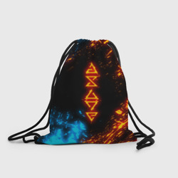 Рюкзак-мешок 3D Символы Ведьмака огонь и вода