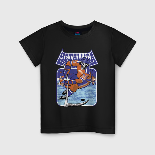 Детская футболка хлопок с принтом Metallica - hockey, вид спереди #2